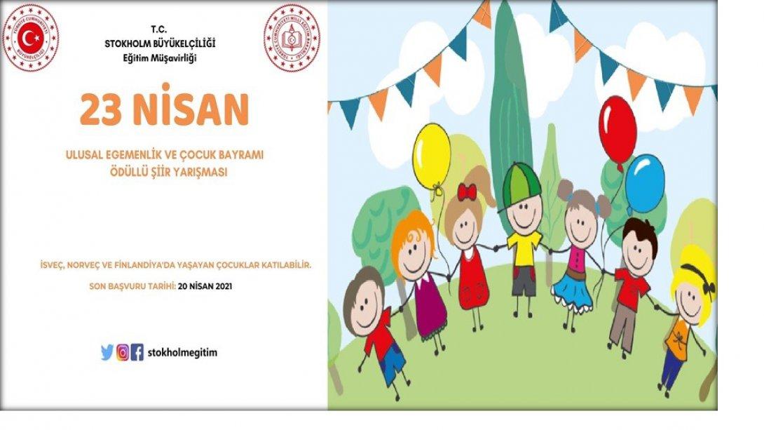 23 Nisan Ulusal Egemenlik ve Çocuk Bayramı Şiir Okuma Yarışma Duyurusu